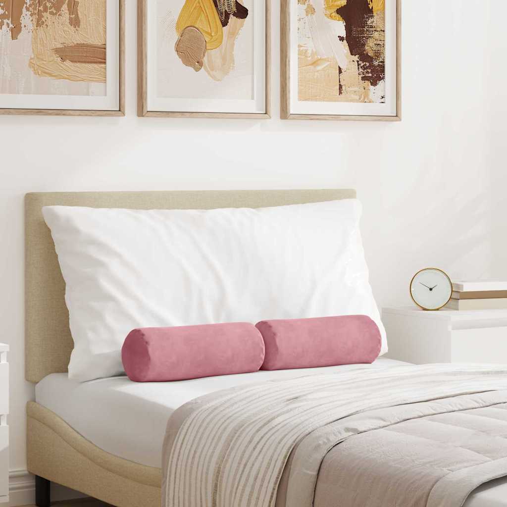 vidaXL Bolsterkissen 2 Stück Rosa Ø 15 x 40 cm Cordstoff
