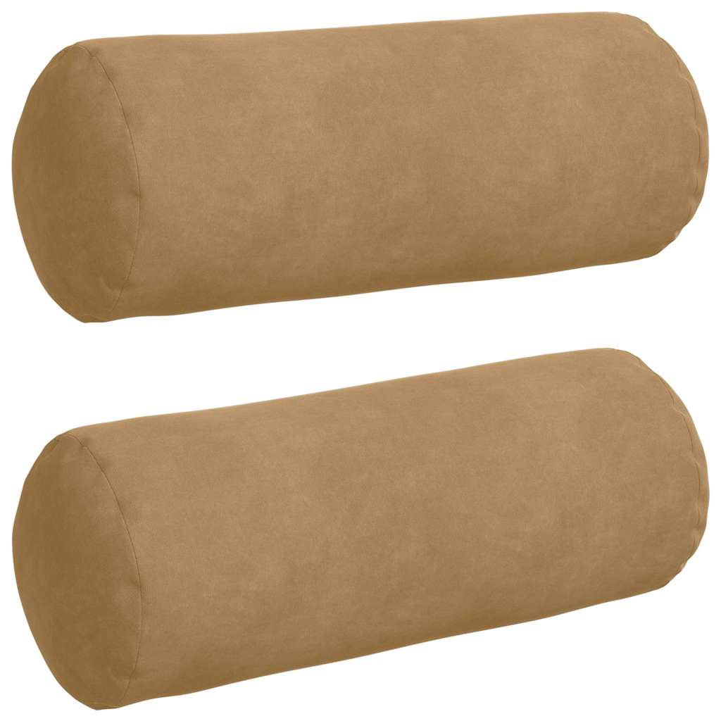 vidaXL Bolsterkissen 2 Stück Braun Ø 15 x 40 cm Cordstoff