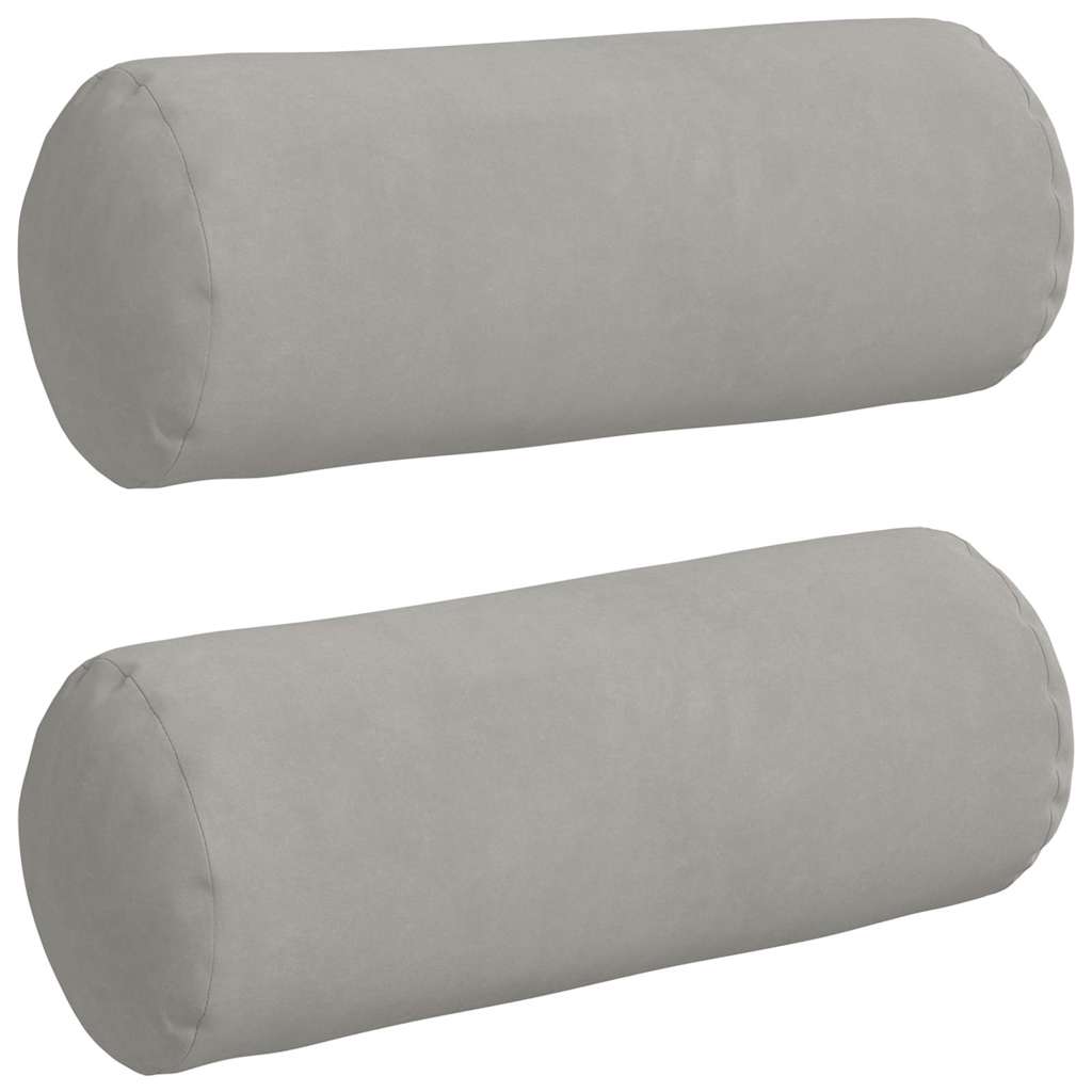 vidaXL Bolsterkissen 2 Stück Hellgrau Ø 15 x 40 cm Mikrofaserstoff
