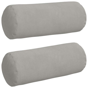 vidaXL Bolsterkissen 2 Stück Hellgrau Ø 15 x 40 cm Mikrofaserstoff