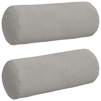 vidaXL Bolsterkissen 2 Stück Hellgrau Ø 15 x 40 cm Mikrofaserstoff