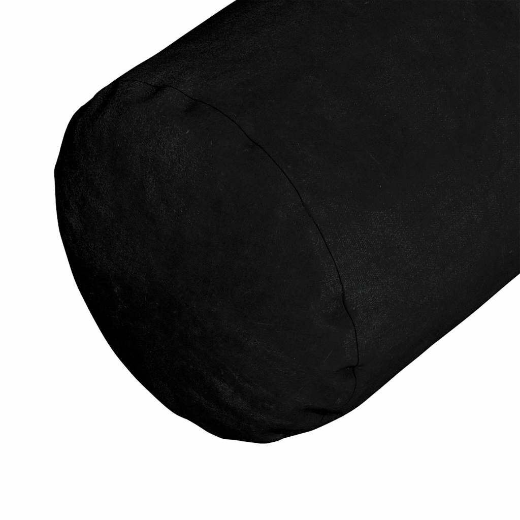 vidaXL Bolsterkissen 2 Stück Schwarz Ø 15 x 40 cm Mikrofaserstoff