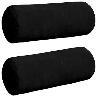 vidaXL Bolsterkissen 2 Stück Schwarz Ø 15 x 40 cm Mikrofaserstoff