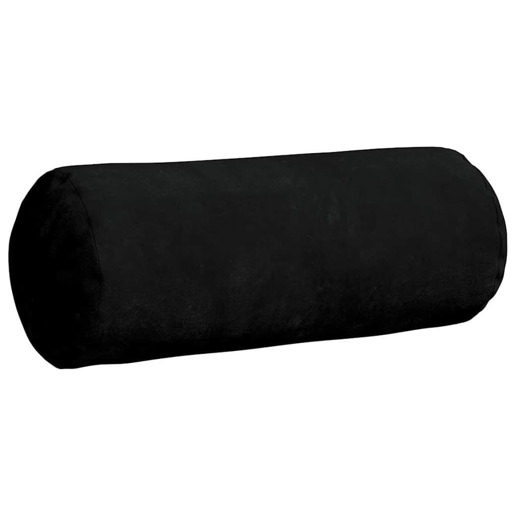 vidaXL Bolsterkissen 2 Stück Schwarz Ø 15 x 40 cm Mikrofaserstoff