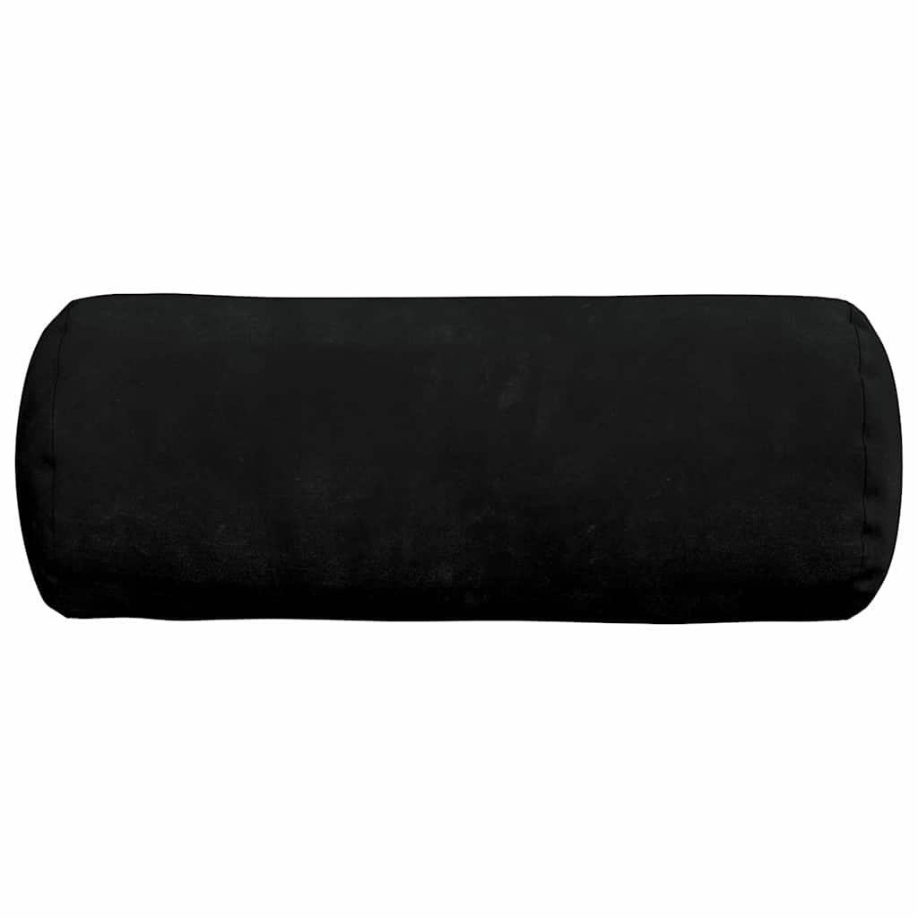vidaXL Bolsterkissen 2 Stück Schwarz Ø 15 x 40 cm Mikrofaserstoff