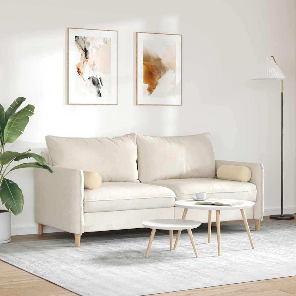 vidaXL Bolsterkissen 2 Stück Creme Ø 15 x 40 cm Mikrofaserstoff