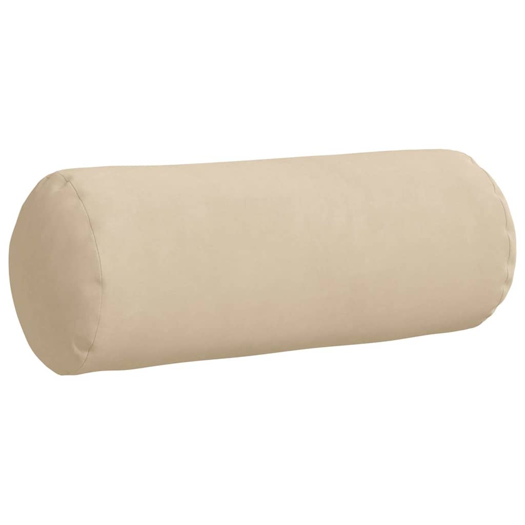vidaXL Bolsterkissen 2 Stück Creme Ø 15 x 40 cm Mikrofaserstoff