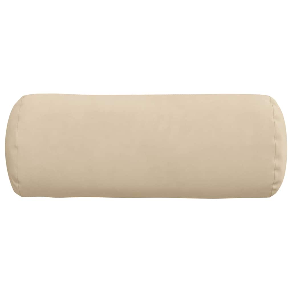 vidaXL Bolsterkissen 2 Stück Creme Ø 15 x 40 cm Mikrofaserstoff