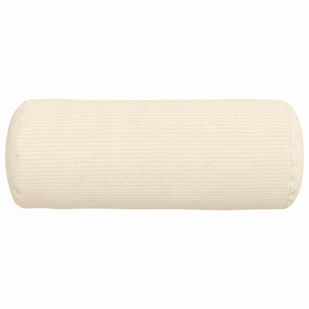 vidaXL Bolsterkissen 2 Stück Creme Ø 15 x 40 cm Cordstoff