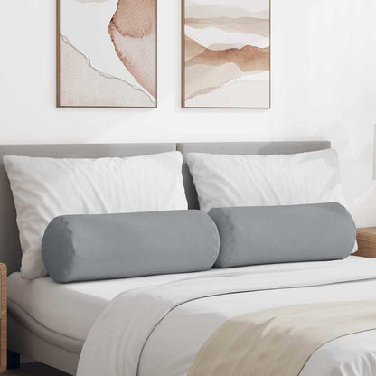 vidaXL Bolsterkissen 2 Stück Hellgrau Ø 25 x 70 cm Stoff