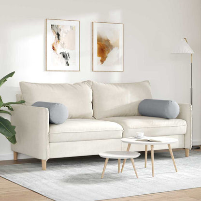 vidaXL Bolsterkissen 2 Stück Hellgrau Ø 25 x 70 cm Stoff