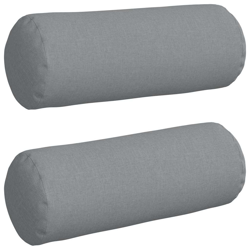vidaXL Bolsterkissen 2 Stück Hellgrau Ø 25 x 70 cm Stoff