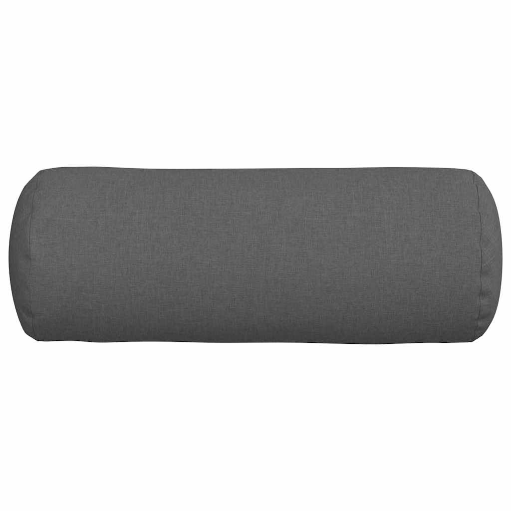 vidaXL Bolsterkissen 2 Stück Dunkelgrau Ø 25 x 70 cm Stoff