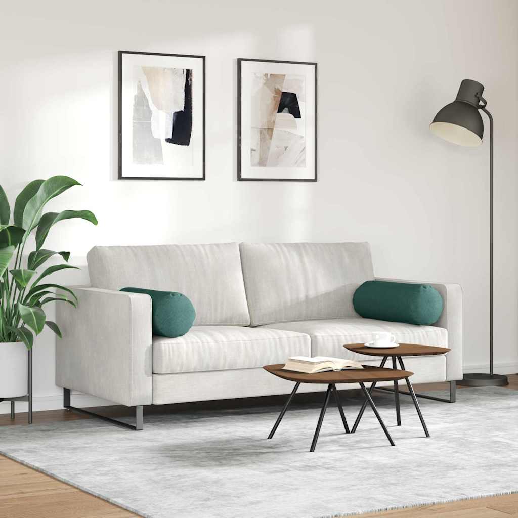 vidaXL Bolsterkissen 2 Stück Dunkelgrün Ø 25 x 70 cm Stoff