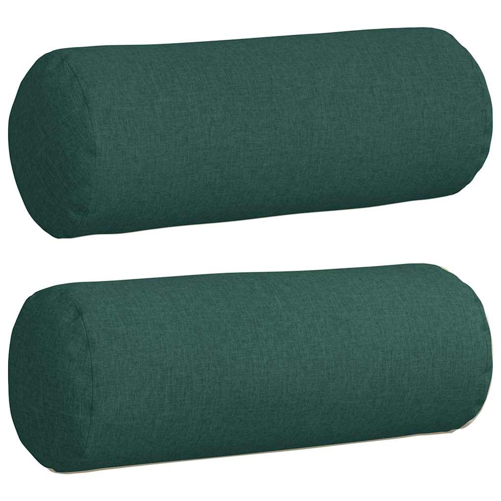 vidaXL Bolsterkissen 2 Stück Dunkelgrün Ø 25 x 70 cm Stoff