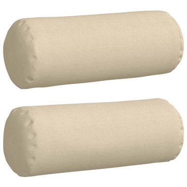 vidaXL Bolsterkissen 2 Stück Creme Ø 25 x 70 cm Stoff