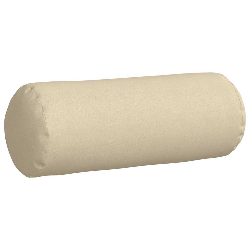 Bolsterkissen 2 Stück Creme Ø 25 x 70 cm Stoff