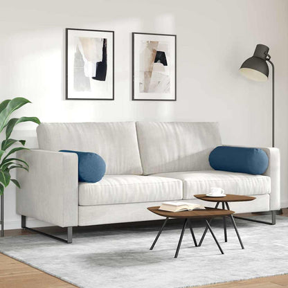 vidaXL Bolsterkissen 2 Stück Blau Ø 25 x 70 cm Stoff