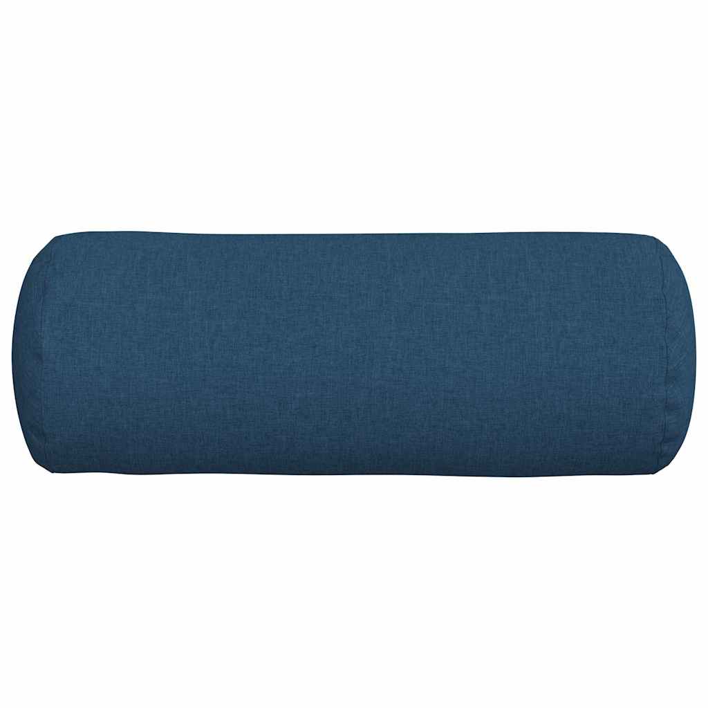 vidaXL Bolsterkissen 2 Stück Blau Ø 25 x 70 cm Stoff