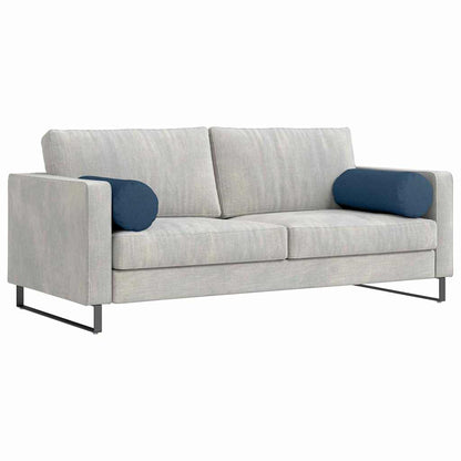 vidaXL Bolsterkissen 2 Stück Blau Ø 25 x 70 cm Stoff