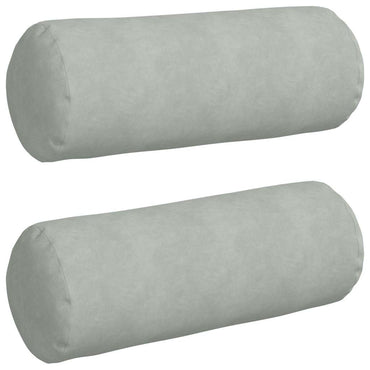 vidaXL Bolsterkissen 2 Stück Hellgrau Ø 25 x 70 cm Cordstoff