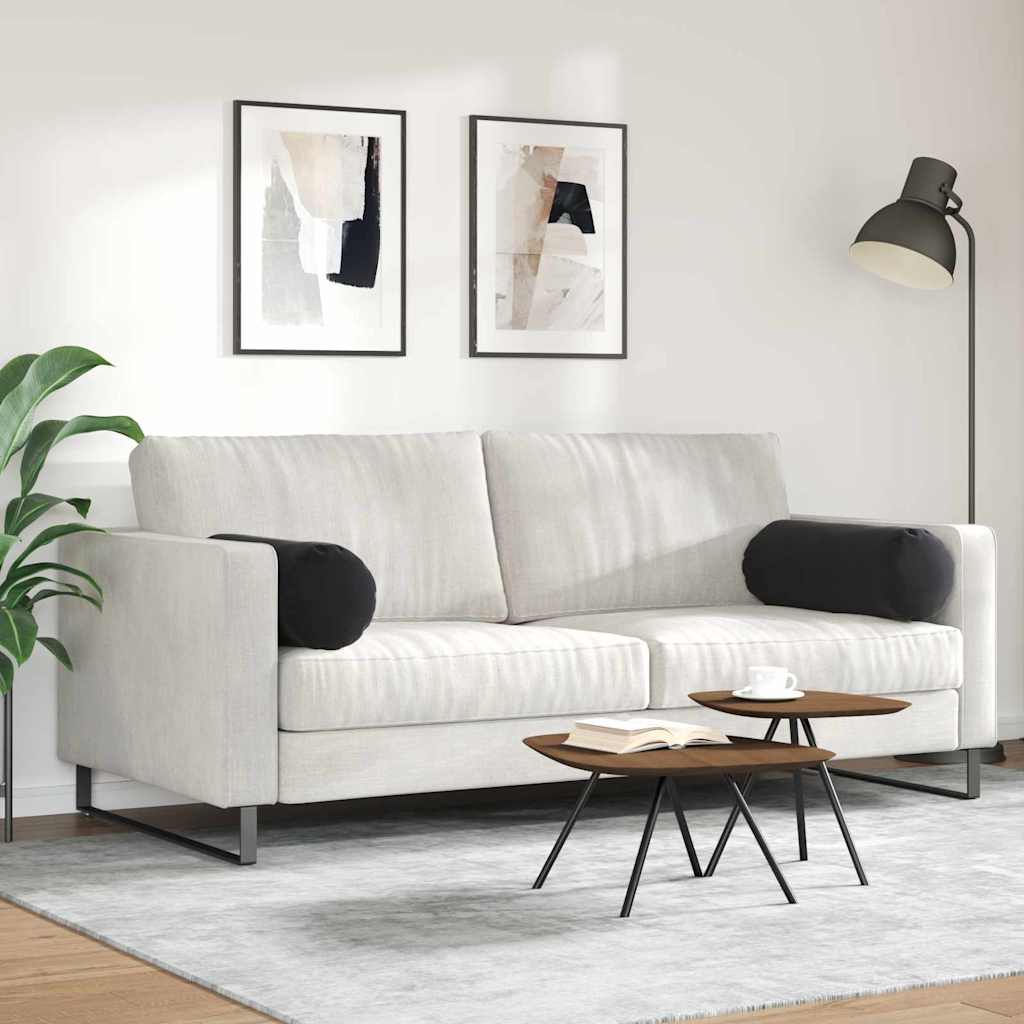 vidaXL Bolsterkissen 2 Stück Schwarz Ø 25 x 70 cm Cordstoff