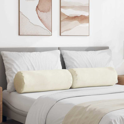 vidaXL Bolsterkissen 2 Stück Creme Ø 25 x 70 cm Cordstoff