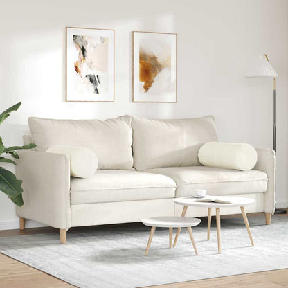 vidaXL Bolsterkissen 2 Stück Creme Ø 25 x 70 cm Cordstoff