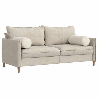 vidaXL Bolsterkissen 2 Stück Creme Ø 25 x 70 cm Cordstoff