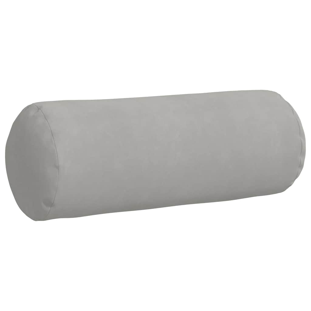 vidaXL Bolsterkissen 2 Stück Hellgrau Ø 25 x 70 cm Mikrofaserstoff