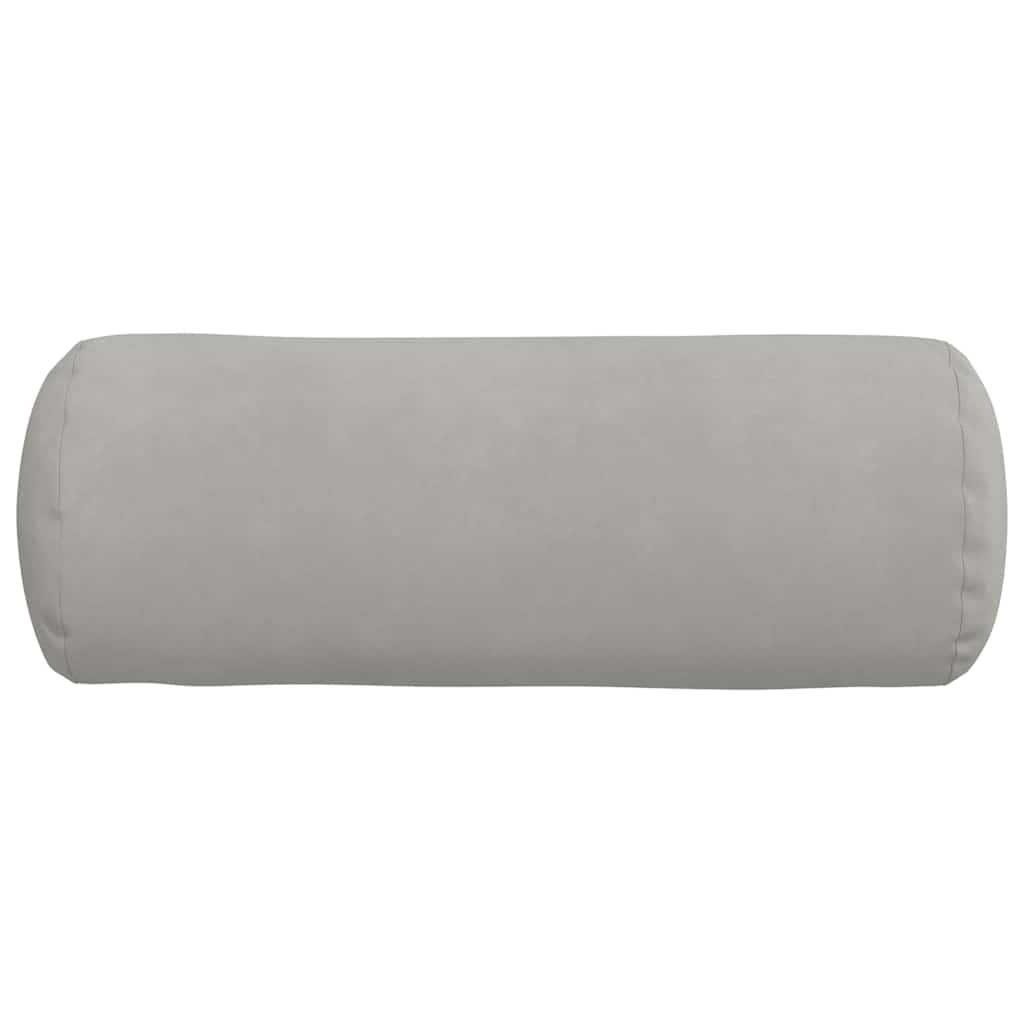 vidaXL Bolsterkissen 2 Stück Hellgrau Ø 25 x 70 cm Mikrofaserstoff