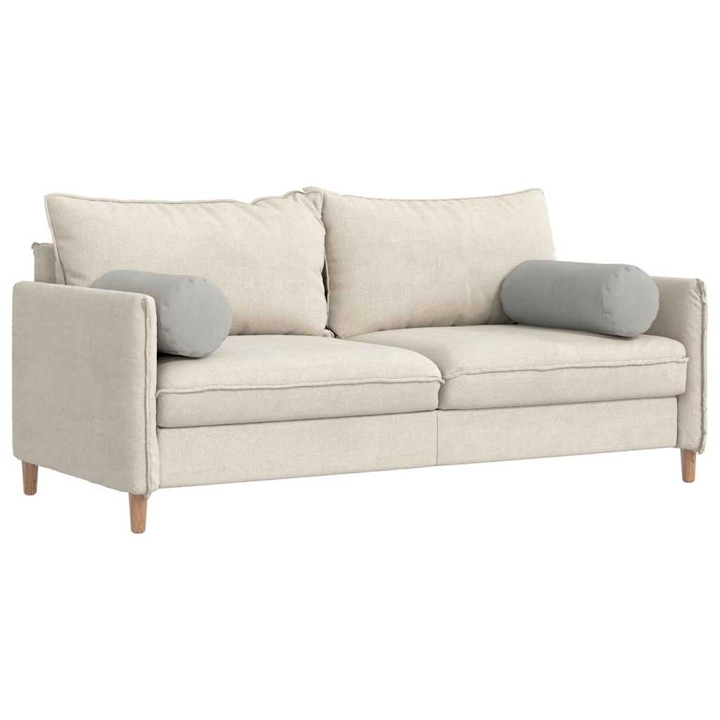 vidaXL Bolsterkissen 2 Stück Hellgrau Ø 25 x 70 cm Mikrofaserstoff