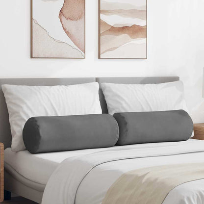 vidaXL Bolsterkissen 2 Stück Dunkelgrau Ø 25 x 70 cm Mikrofaserstoff