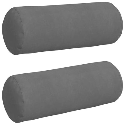 vidaXL Bolsterkissen 2 Stück Dunkelgrau Ø 25 x 70 cm Mikrofaserstoff