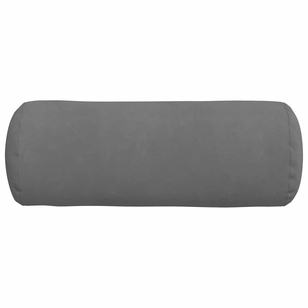 vidaXL Bolsterkissen 2 Stück Dunkelgrau Ø 25 x 70 cm Mikrofaserstoff