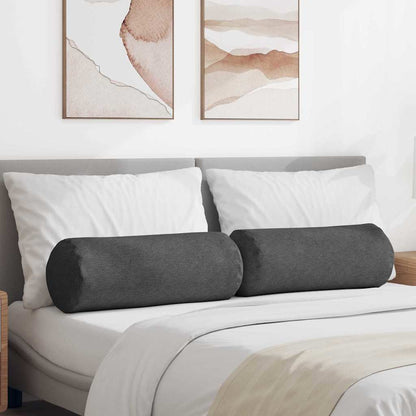 vidaXL Bolsterkissen 2 Stück Dunkelgrau Ø 25 x 70 cm Cordstoff
