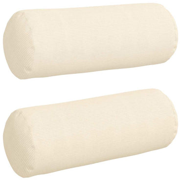 vidaXL Traversin 2 pcs Crème Ø 25 x 70 cm Velours côtelé