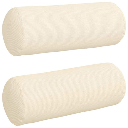 vidaXL Traversin 2 pcs Crème Ø 25 x 70 cm Velours côtelé
