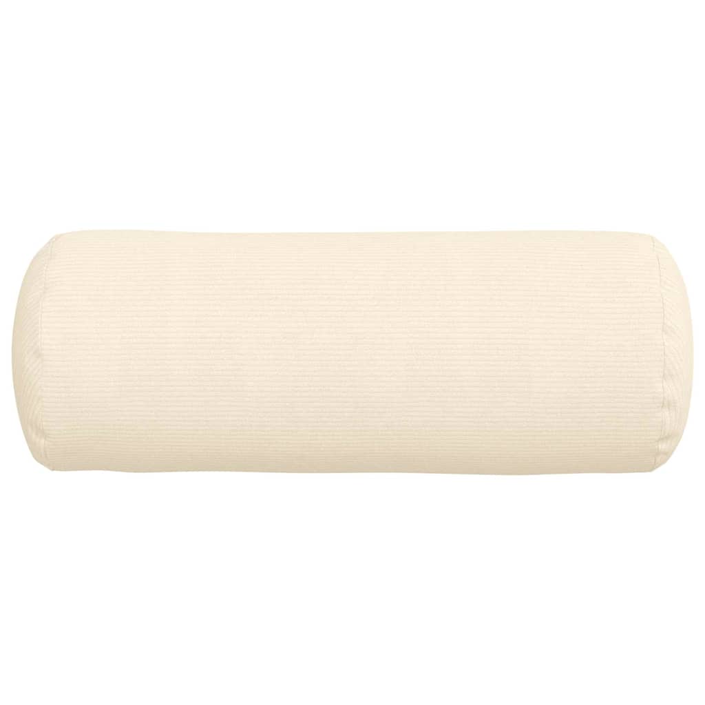 vidaXL Traversin 2 pcs Crème Ø 25 x 70 cm Velours côtelé