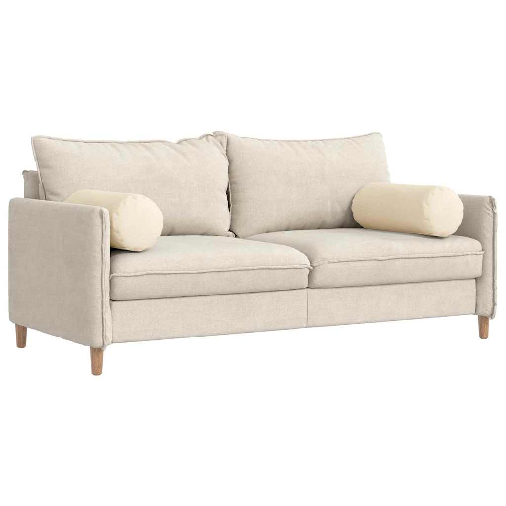 vidaXL Traversin 2 pcs Crème Ø 25 x 70 cm Velours côtelé