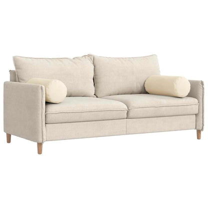 vidaXL Traversin 2 pcs Crème Ø 25 x 70 cm Velours côtelé