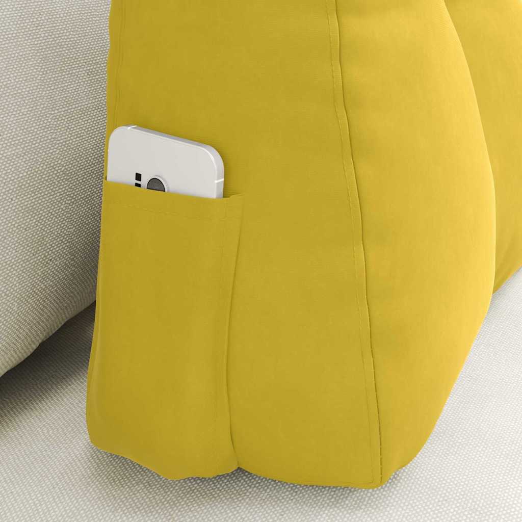 Rücken Kissen Gelb 60 x 24 x 50 cm Samt
