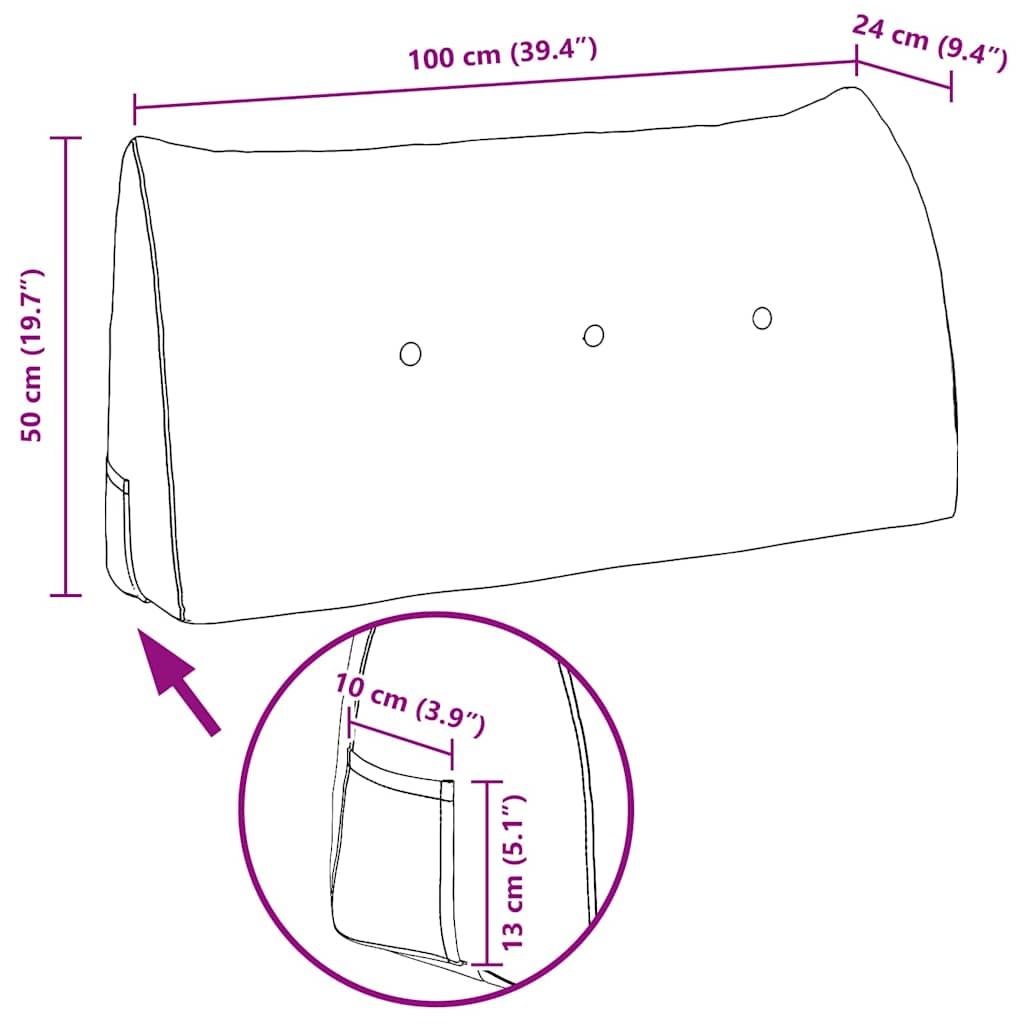 Rückenkissen Dunkelgrün 100 x 24 x 50 cm Samt