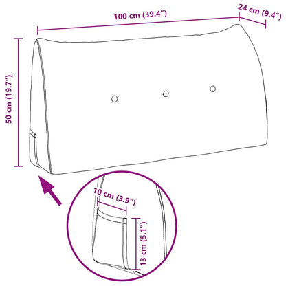 Rückenkissen Dunkelgrün 100 x 24 x 50 cm Samt