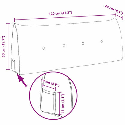 Rückenkissen Blau 120 x 24 x 50 cm Samt
