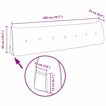 Rücken Kissen Rot 200 x 24 x 50 cm Stoff