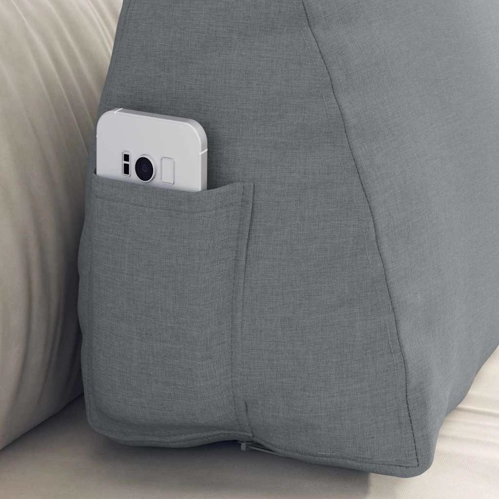 Rückenkissen Hellgrau 60 x 20 x 50 cm Stoff