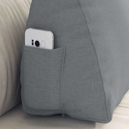 Rückenkissen Hellgrau 60 x 20 x 50 cm Stoff