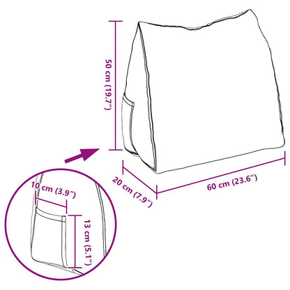 Rückenkissen Hellgrau 60 x 20 x 50 cm Stoff