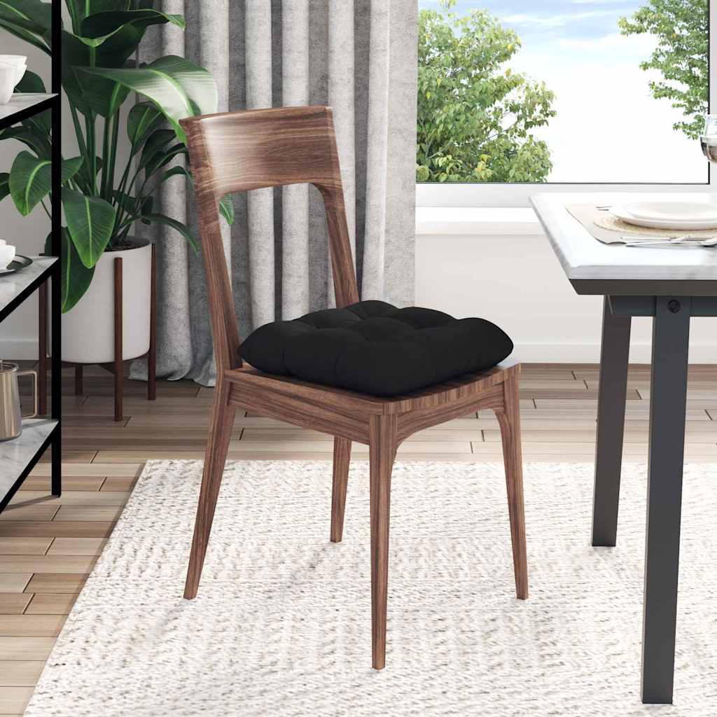 vidaXL Coussins de chaise 4 pcs Noir 40 x 40 cm Tissu microfibre